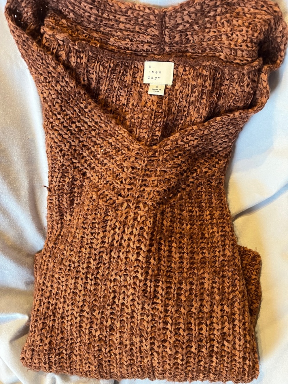 a new day Rust-Brown Textured V-Neck Sweater - Picture 4 of 4